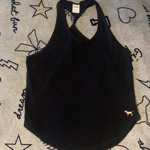 PINK Victoria’s Secret black twist back tank top.